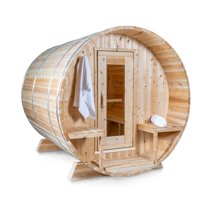 Dundalk Serenity Barrel Sauna CTC2245W - Outdoor 4 Person - White Cedar